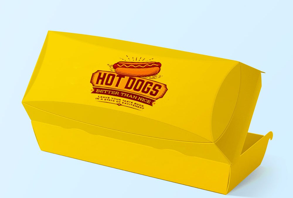 in hộp đựng hotdog chuyên nghiệp